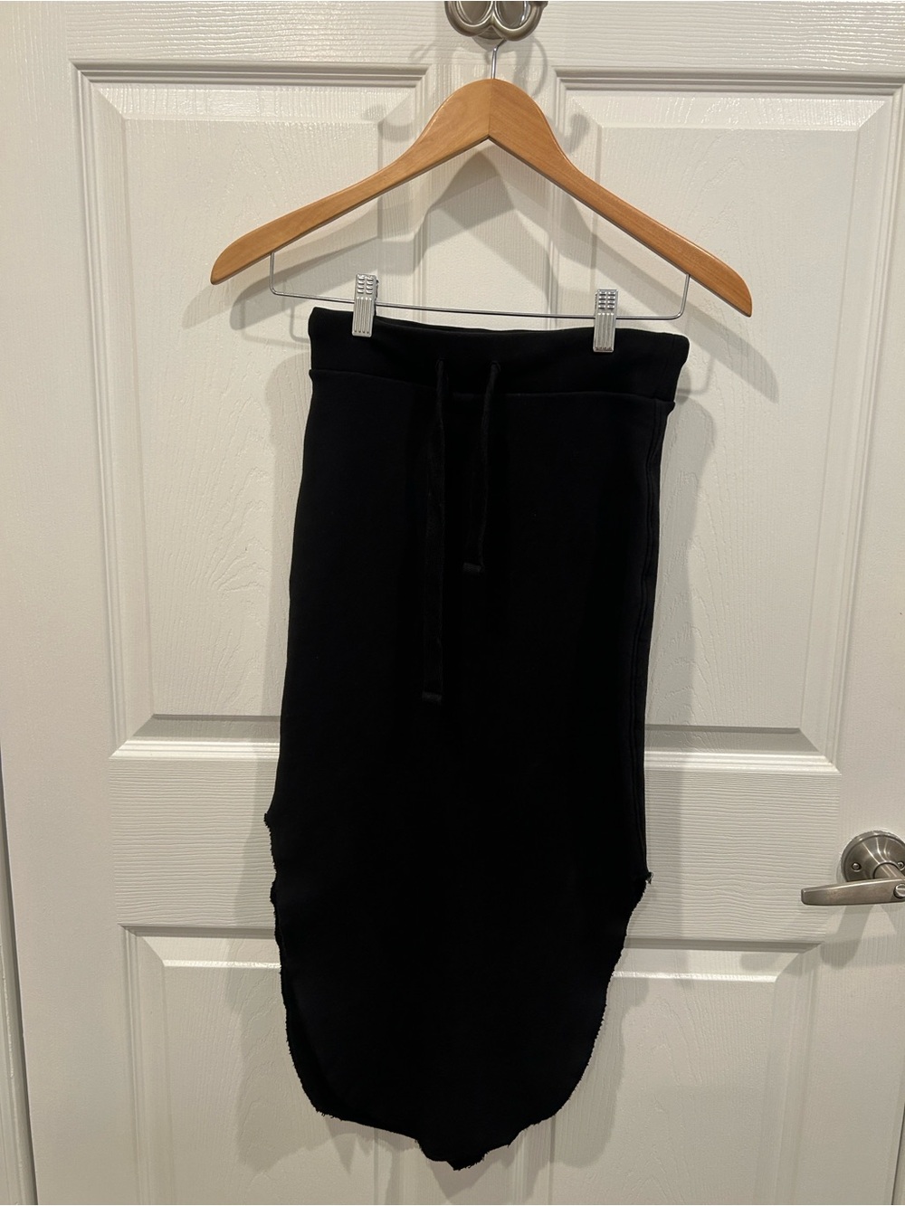Women’s Black Drawstring Midi Skirt